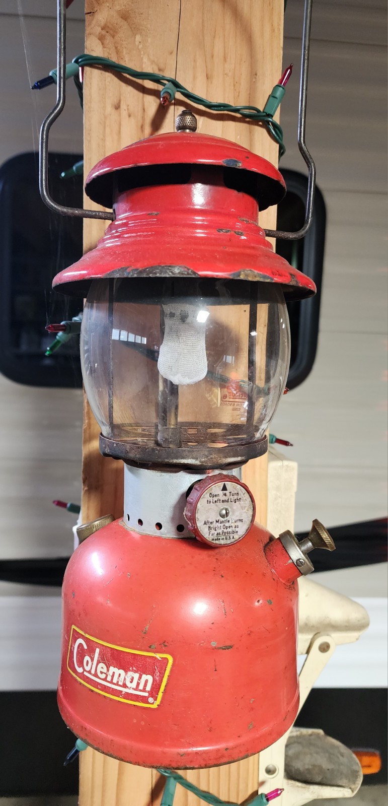 Coleman red  1957 model 200A camping lantern made in usa