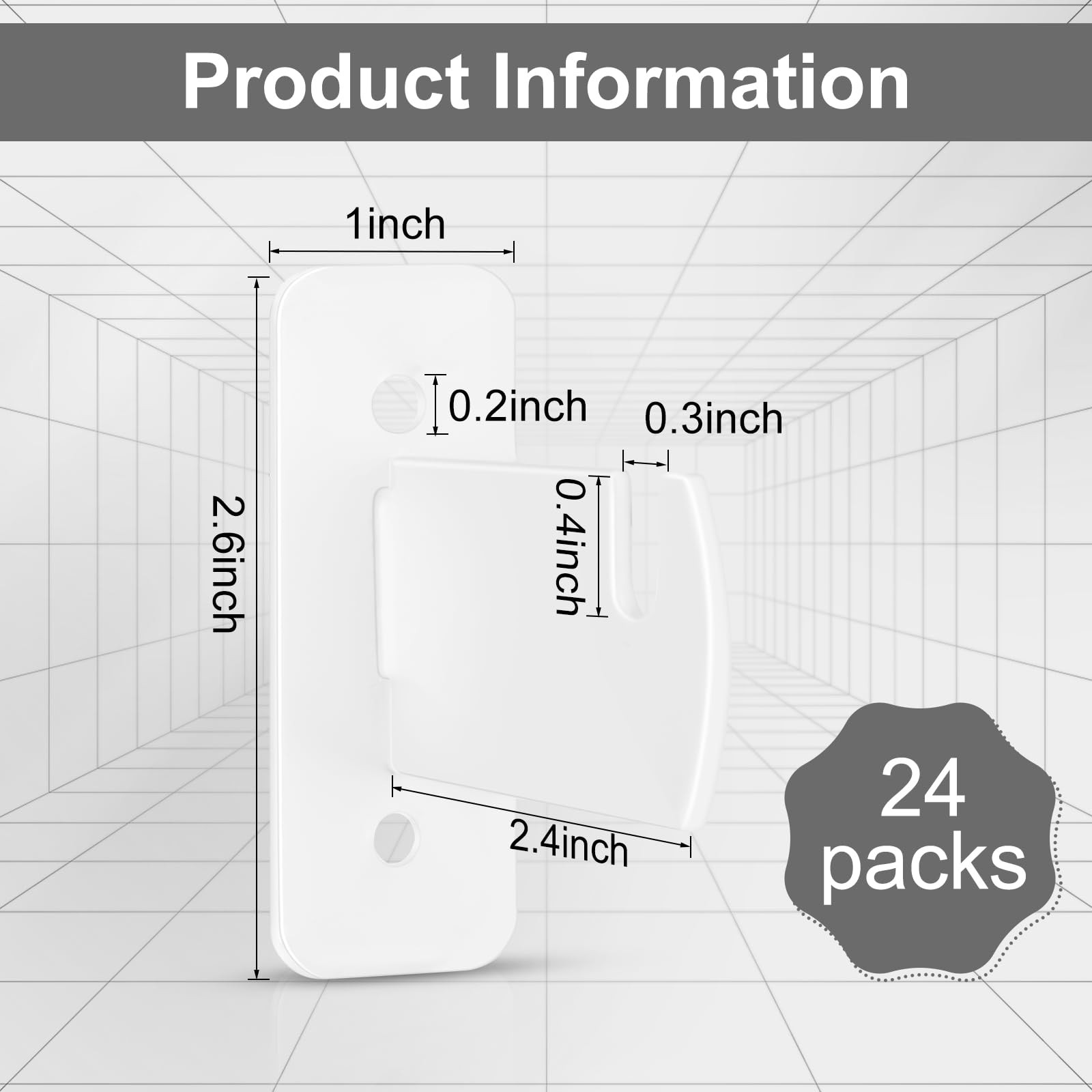 Gridwall Mount Brackets Metal Wall Panel Display Hook Accessory White 24 PCS