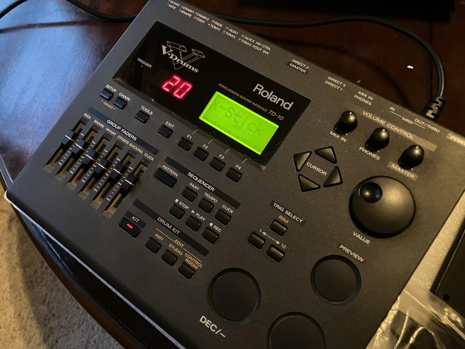 Roland TD-10 Digital Tabletop Sampler & Sequencer Module w/ Fader, MIDI I/O