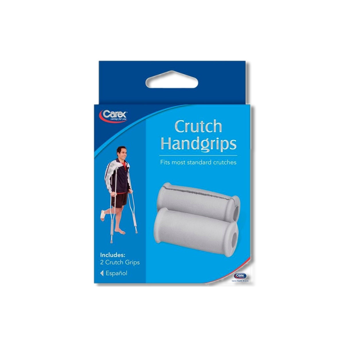 Carex Gray Crutch Handgrips Rubber/Stainless Steel 1.5 X 1.5 in FGA95400 0000