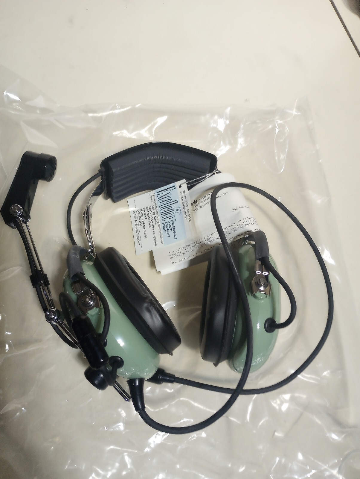 New David Clark Aviation Headset Model H3330 PN 12508G-02