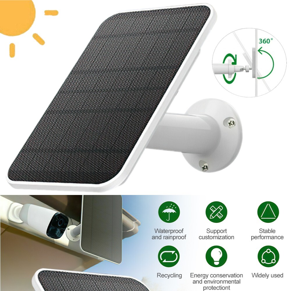 Solar Panel for Ring Spotlight Stick Up Camera Plus Security Cam Battery Charger