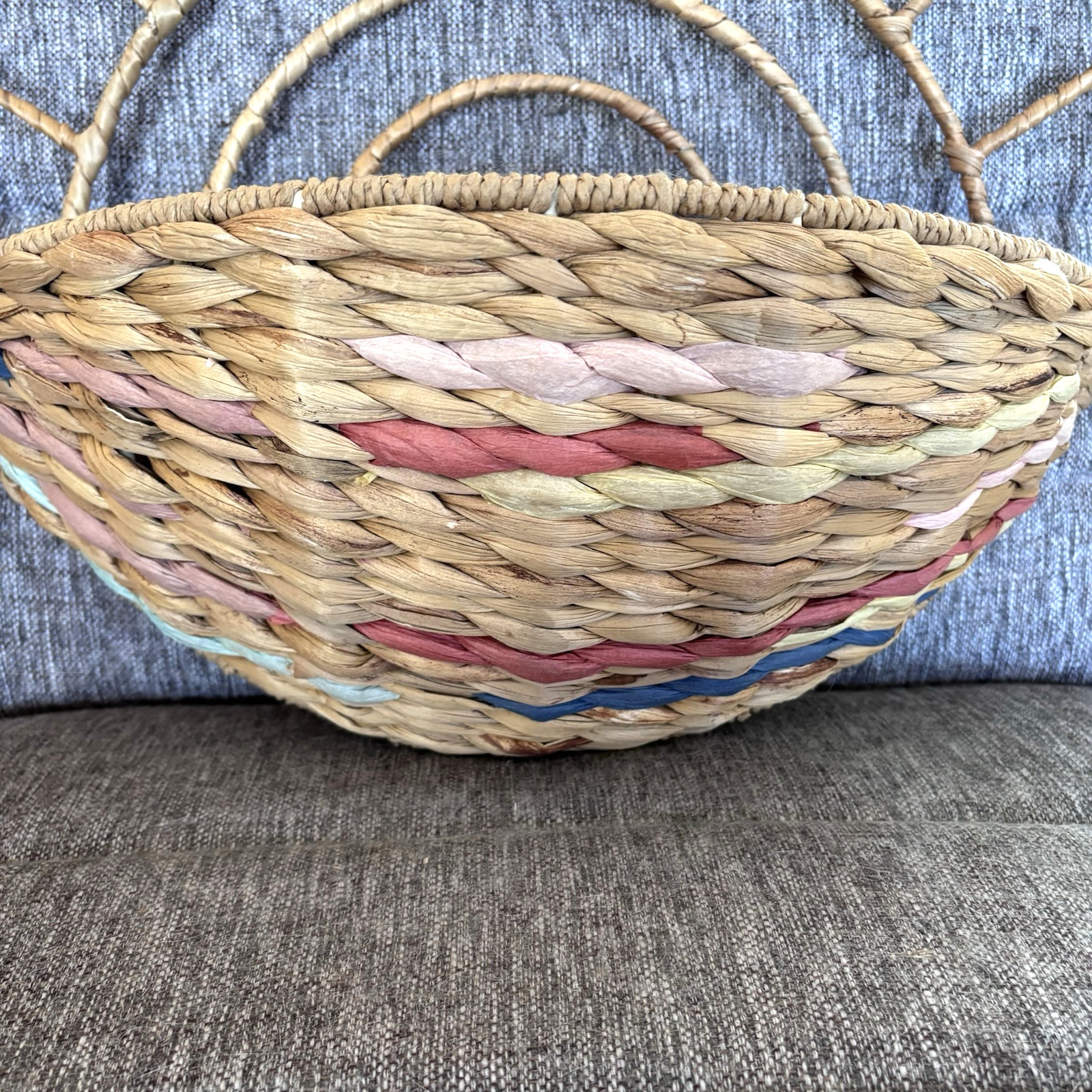 Target Hanging Wall Basket Pillowfort Woven Boho Decor Brown BUZZFEED List 18" d