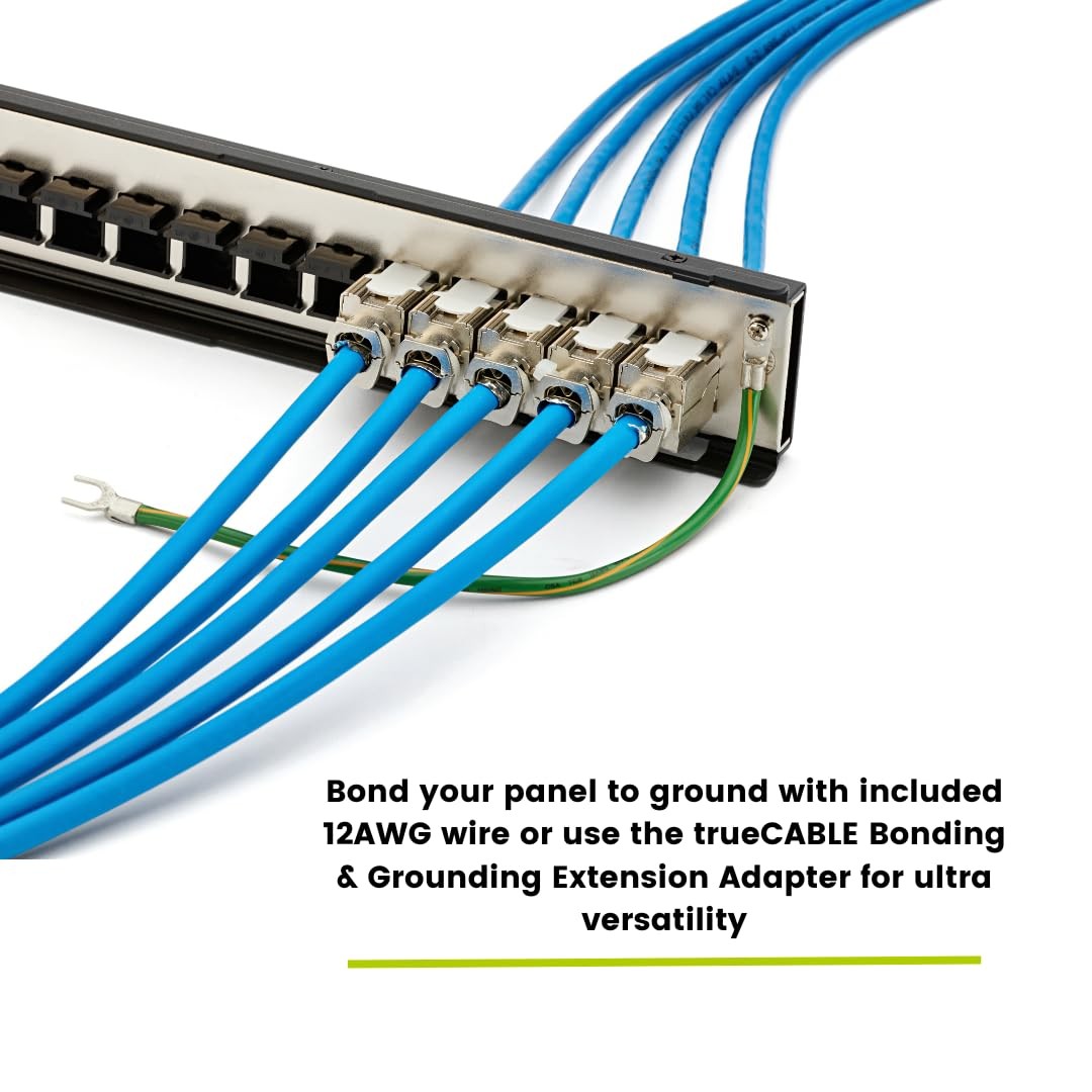 Cat6A Shielded 12-Port Blank Toolless Modular Keystone Patch Panel, Wall Moun...