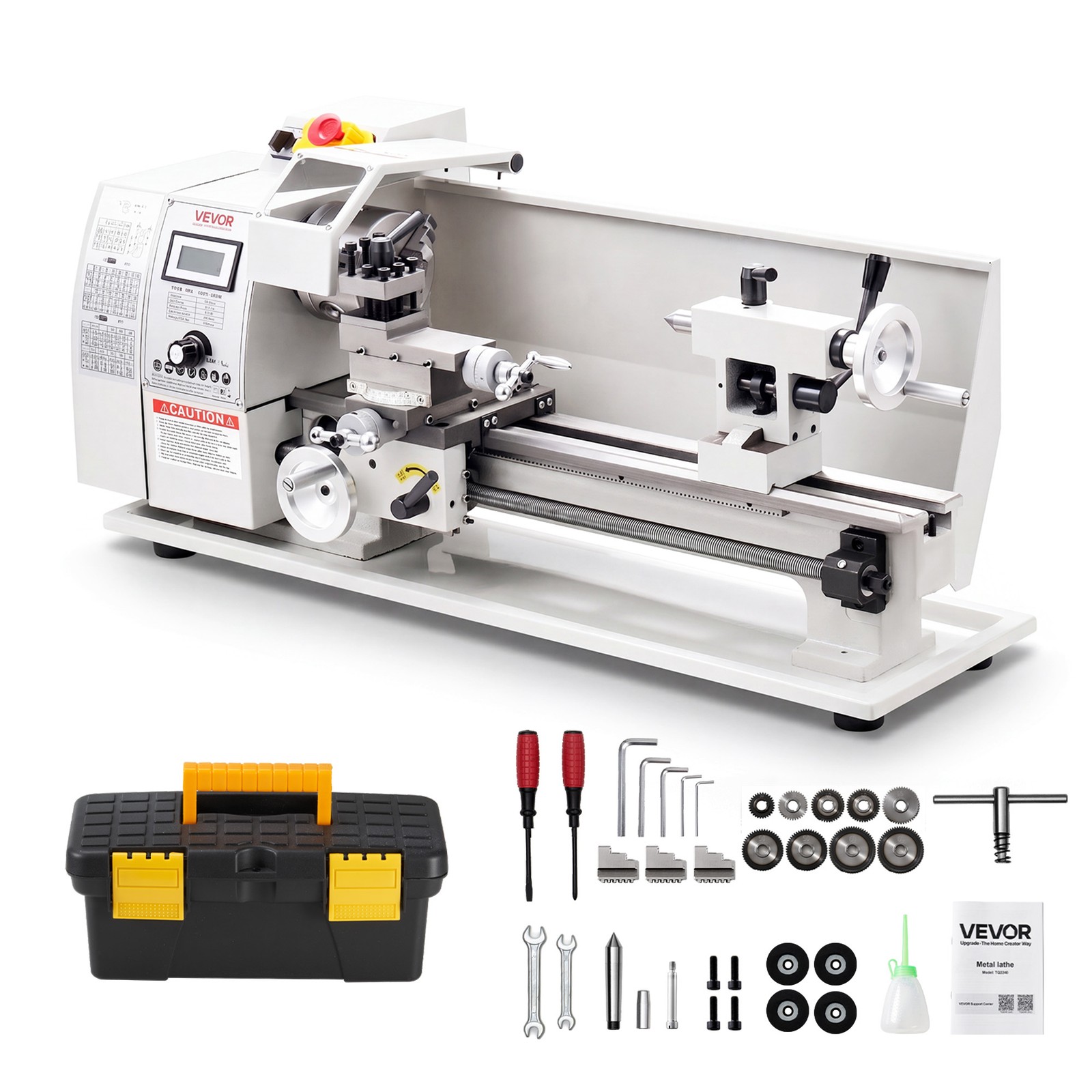 VEVOR Metal Lathe 8x16 in 650W Benchtop Lathe Machine Variable Speed 0-2500 RPM