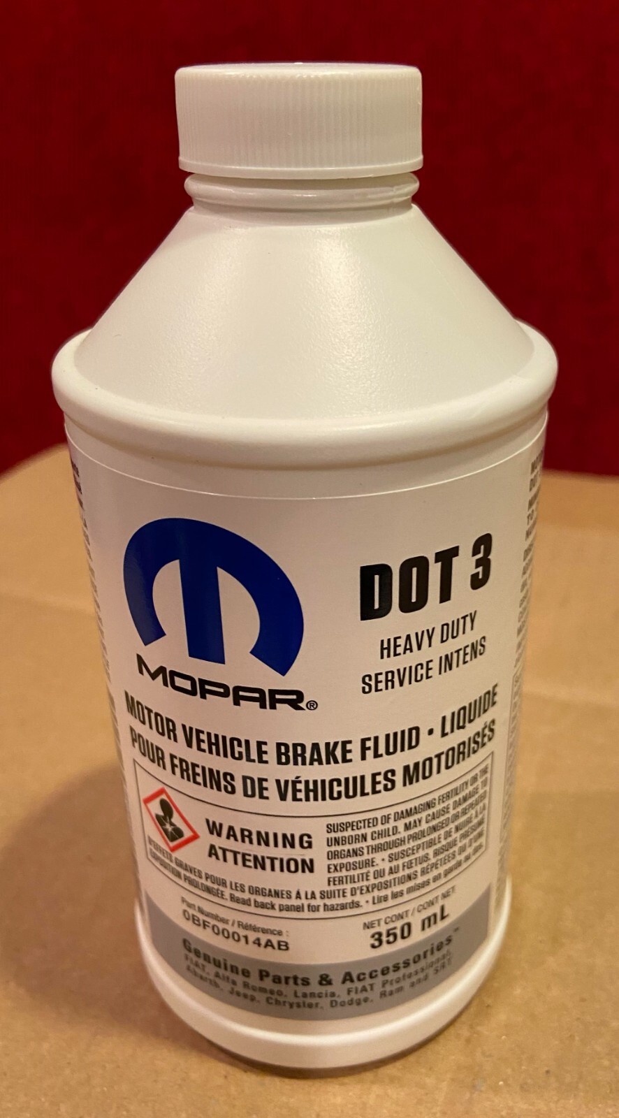 Chrysler Dodge Jeep Ram Mopar Dot 3 Brake Fluid 12 FL OZ OEM 0BF00014AB 350ml