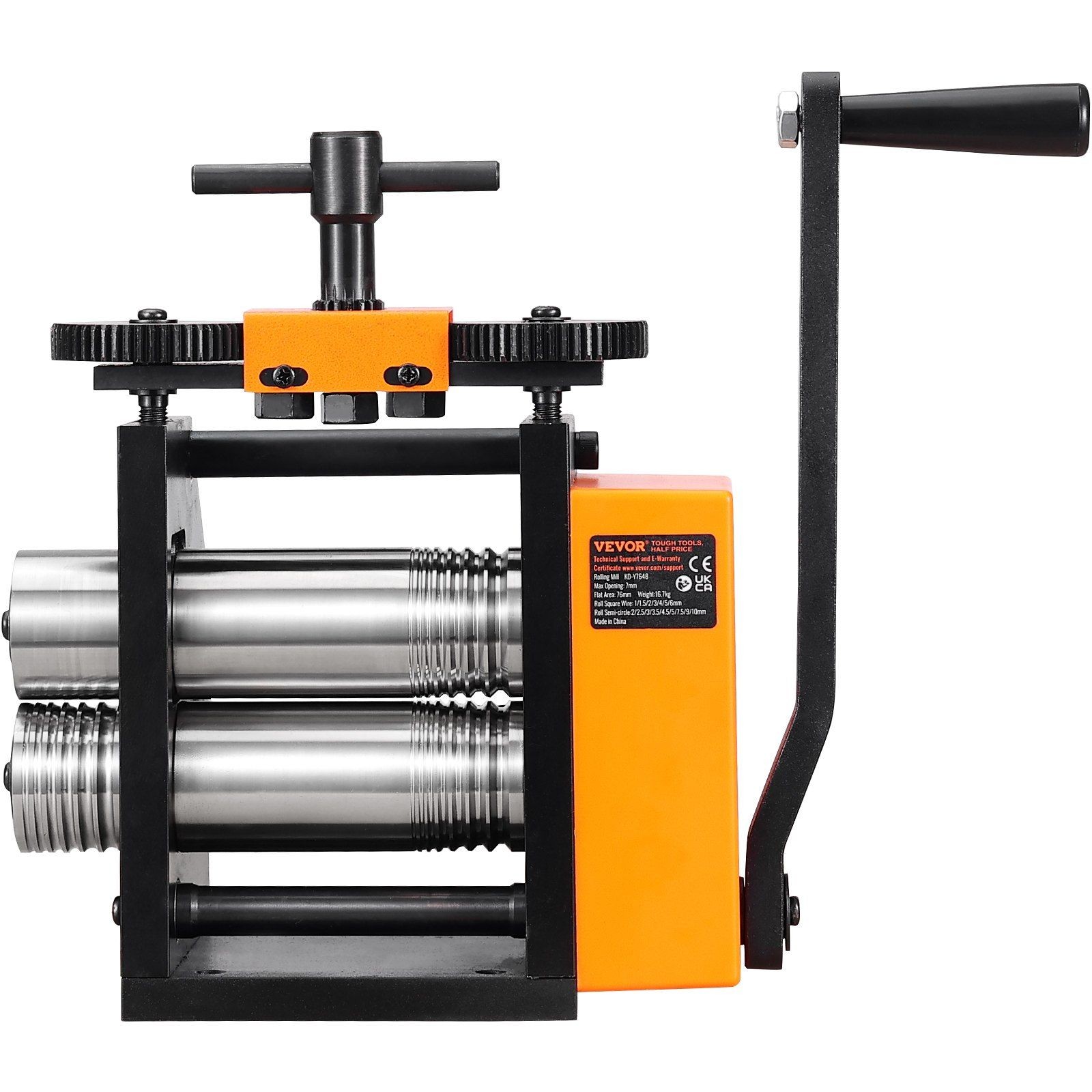 75mm 3-in-1 Rolling Mill 0.03-6.5mm Thickness Press & Wire Former