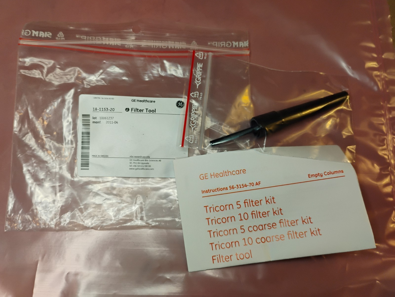 GE Healthcare Filter 18-1153-20 for Tricorn 5 Filter - Fast Ship