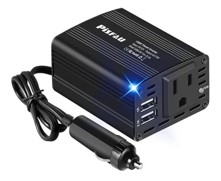 PISFAU 150W Car Power Inverter DC12V to AC110V DC/AC w/ Dual USB