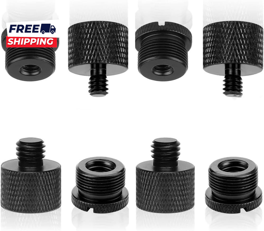 Mic Thread Adapter Kit 5/8 to 3/8 Mic Screw Adapters 1/4 to 5/8 Stand Adapter