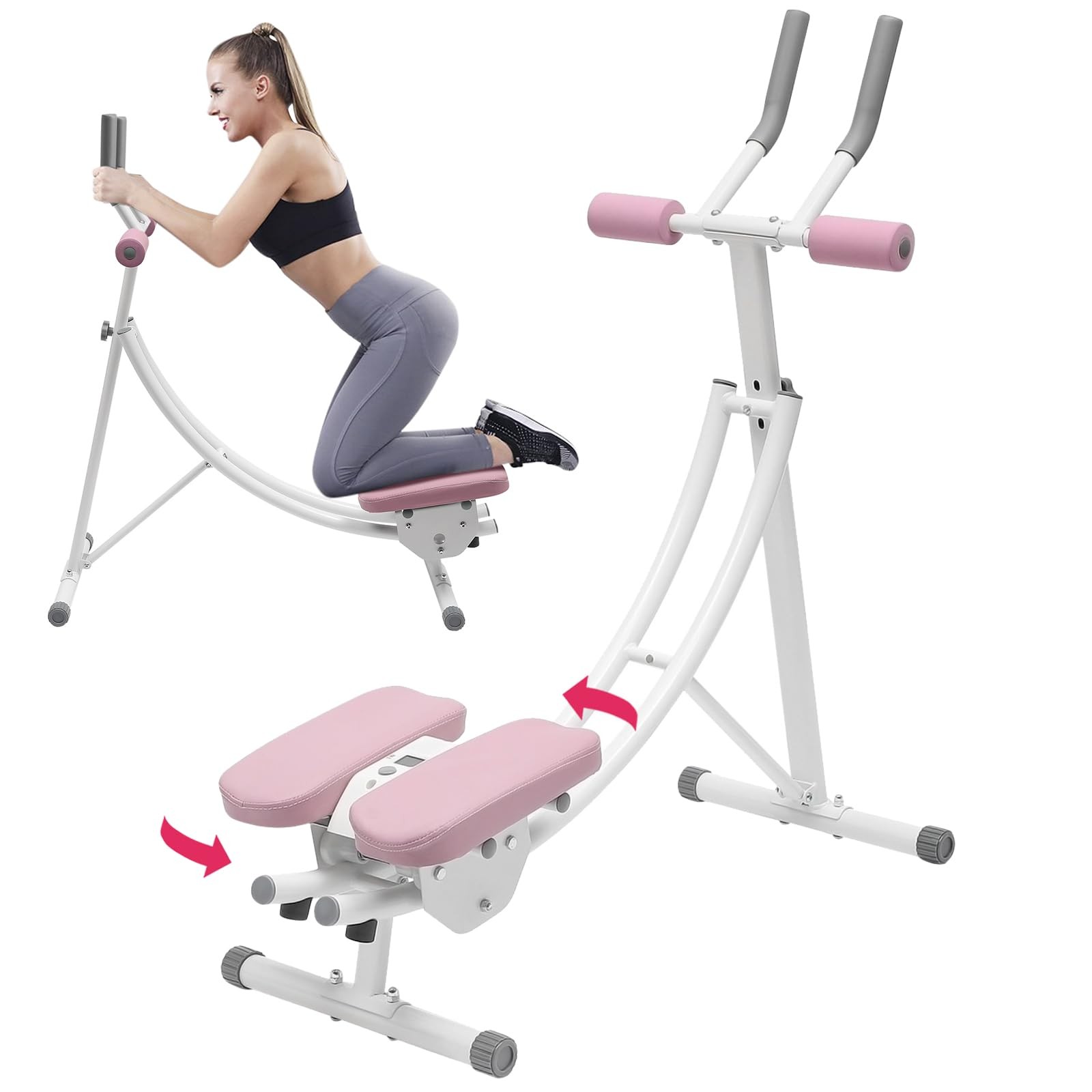 Ab Machine Coaster Abdominal Crunch Trainer fit Home Gym Core Workout Equipment