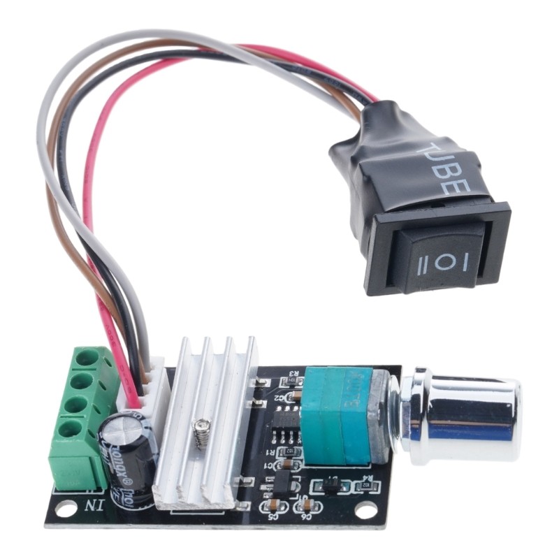 3A Motor Speed Controller Switches Knob Control 6V 12V 24V Reversible Motor