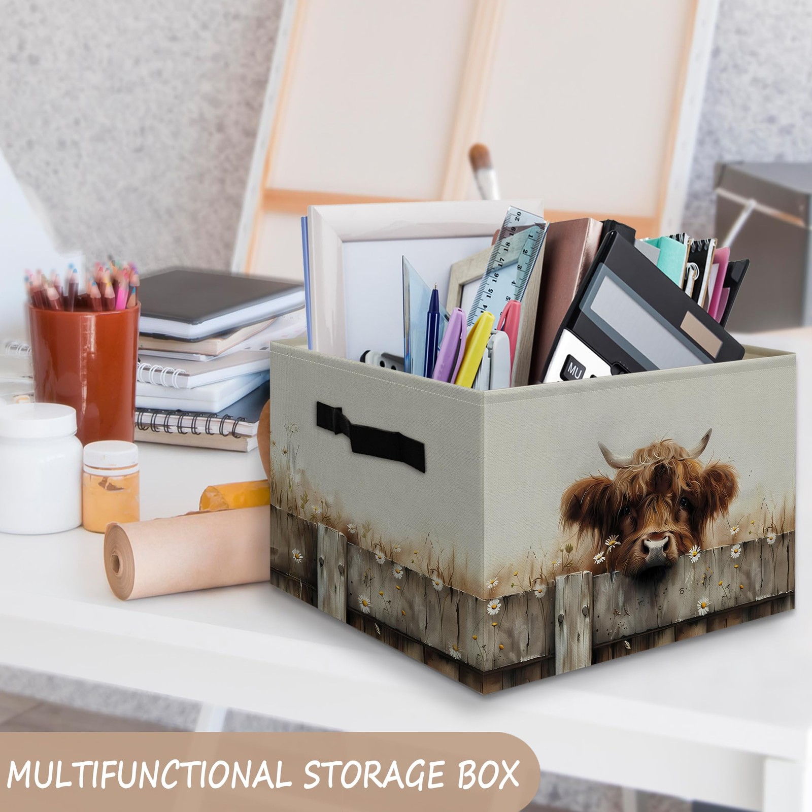 JUIOEIU Highland Cow Storage Bin cow01