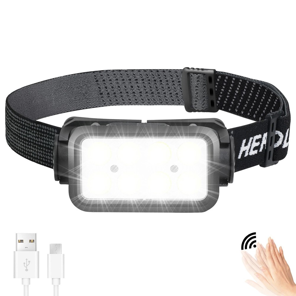 2COB + LED Rechargeable Headlamp Headlight Torch Work Light Head Band Lamp 6000K