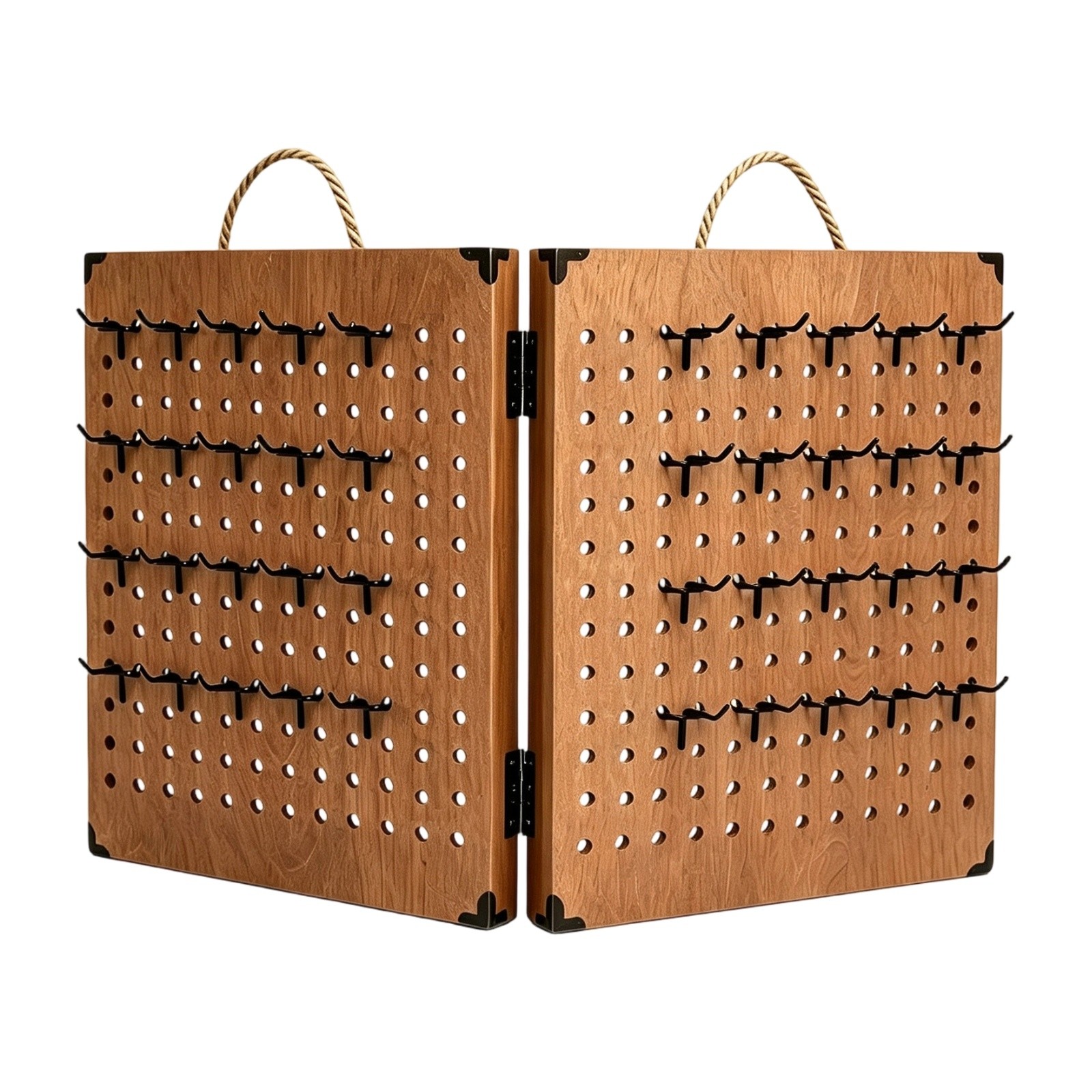 Jewelry Display Rack Foldable Jewelry Rack with Hangers Wooden for Market