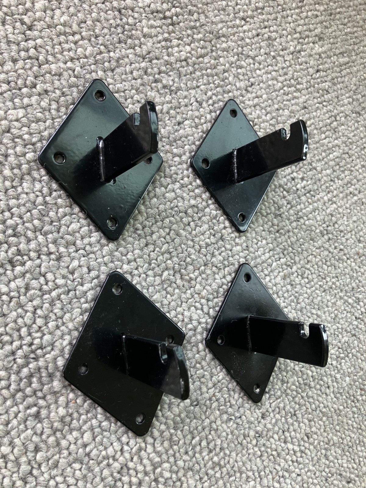 Gridwall Wall Mounting Brackets - Grid Panel Mounting Brackets - Black - 4 Pcs