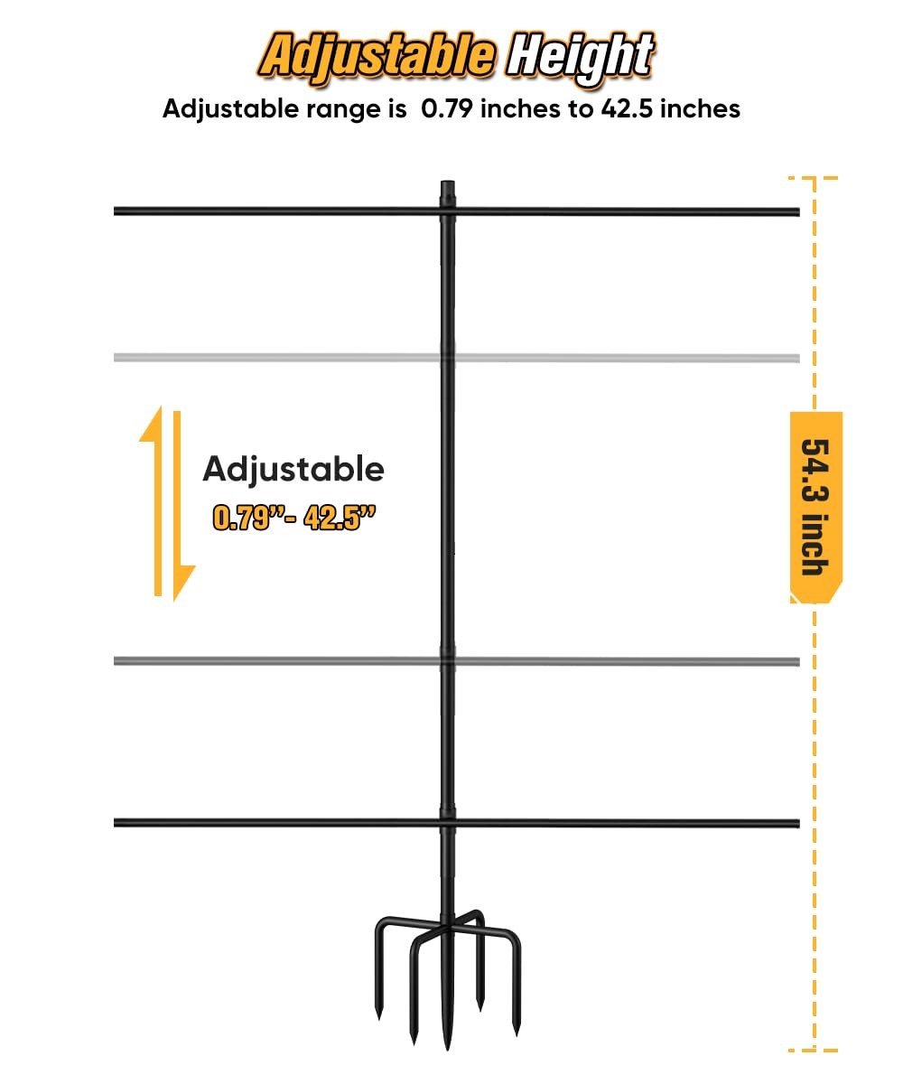 Adjustable Shooting Target Stand with 5-Prong Base, Portable Steel Target Hol...