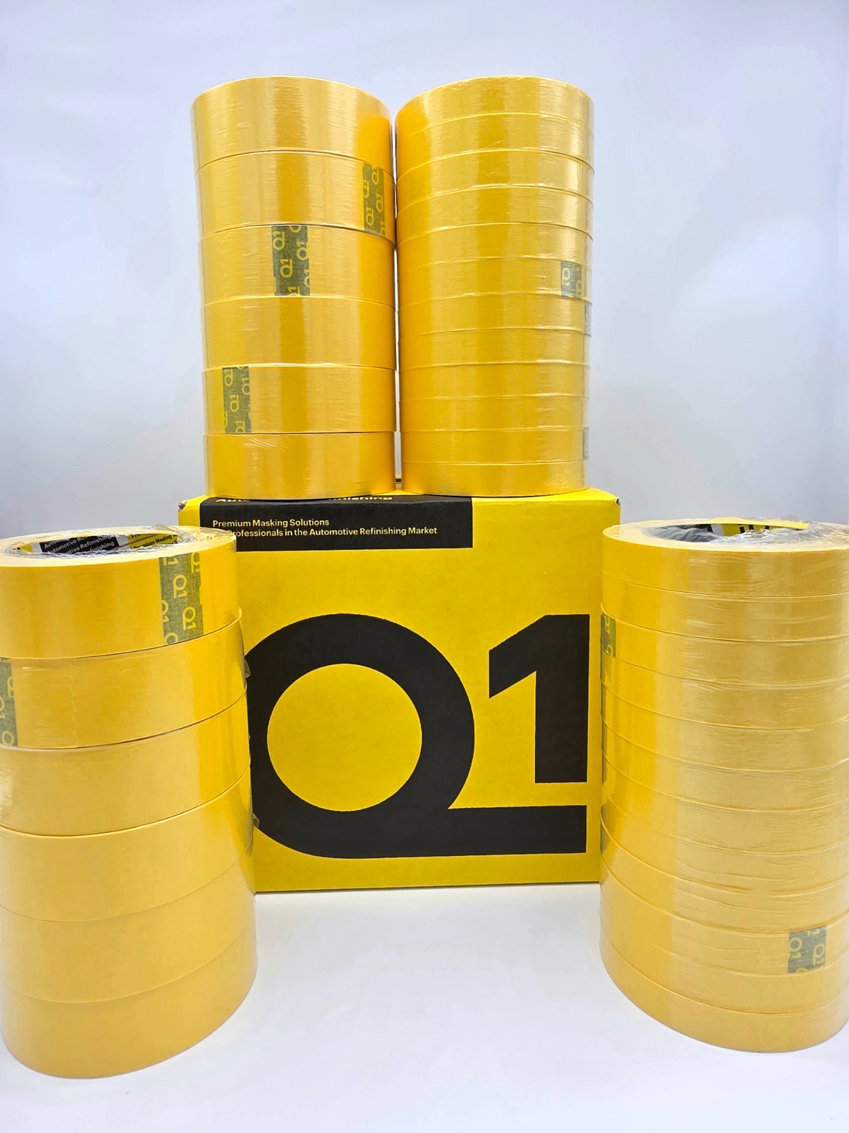 Q1 Yellow Masking Tape MIXED CASE  (2 Sleeves of 3/4" & 2 Sleeves of 1-1/2")