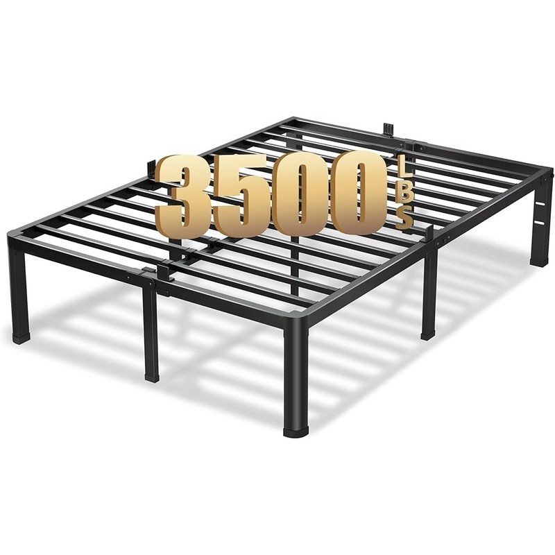 Durable Metal Bed Frame Sturdy Platform W/ Noise-Free Design Under Bed Storage