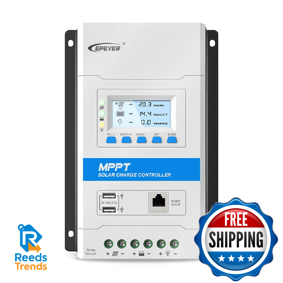 Epever 40A Mppt Solar Charge Controller 12V/24V Auto Working Max. Pv 150V