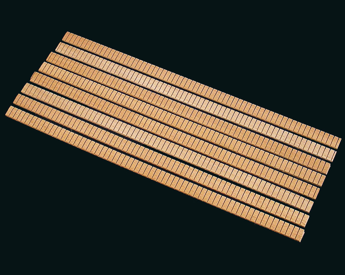 Khaya (African Mah.) Kerfed Lining, Set of 8, 18"L Guitar Ukulele Kerfing Ribbon