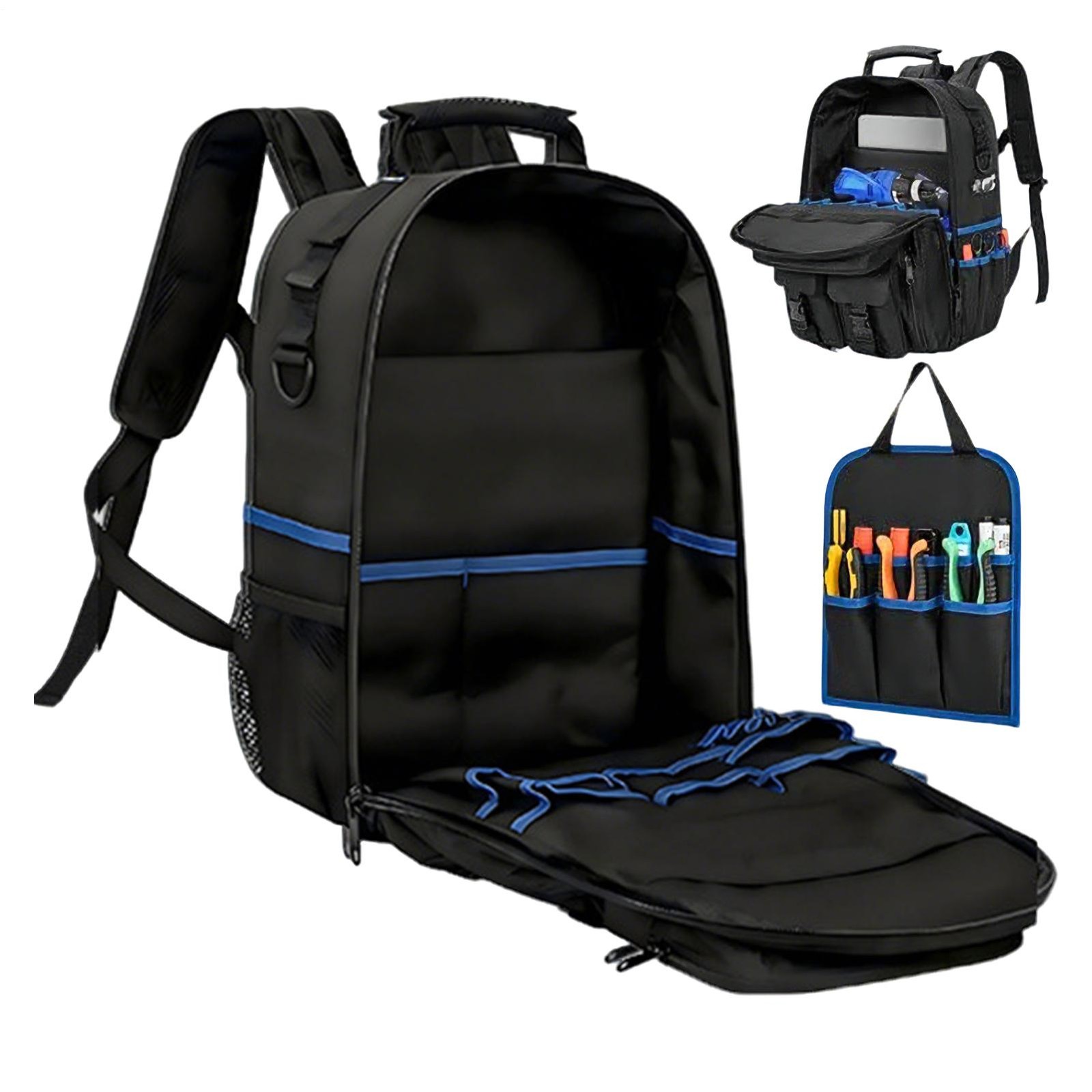 Heavy Duty Tool Backpack for Men – Multi-Pocket Work Bag for Electricians & Tech