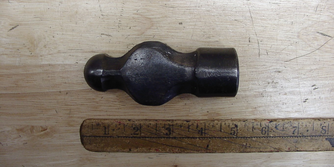 Old Used Tools,Vintage J.H. Williams 1lb.8.8oz Ball Peen Hammer Head,4-1/2",VGC
