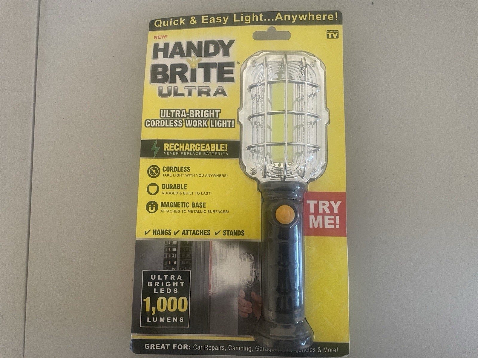 Handy Brite Ultra 1000 Lumens LED Rechargeable Cordless Handheld Flashlight New