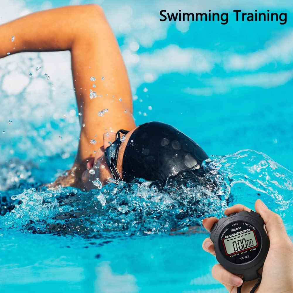 Stopwatch Timer Lap Split Digital Stopwatch With Clock Calendar Alarm, Large For