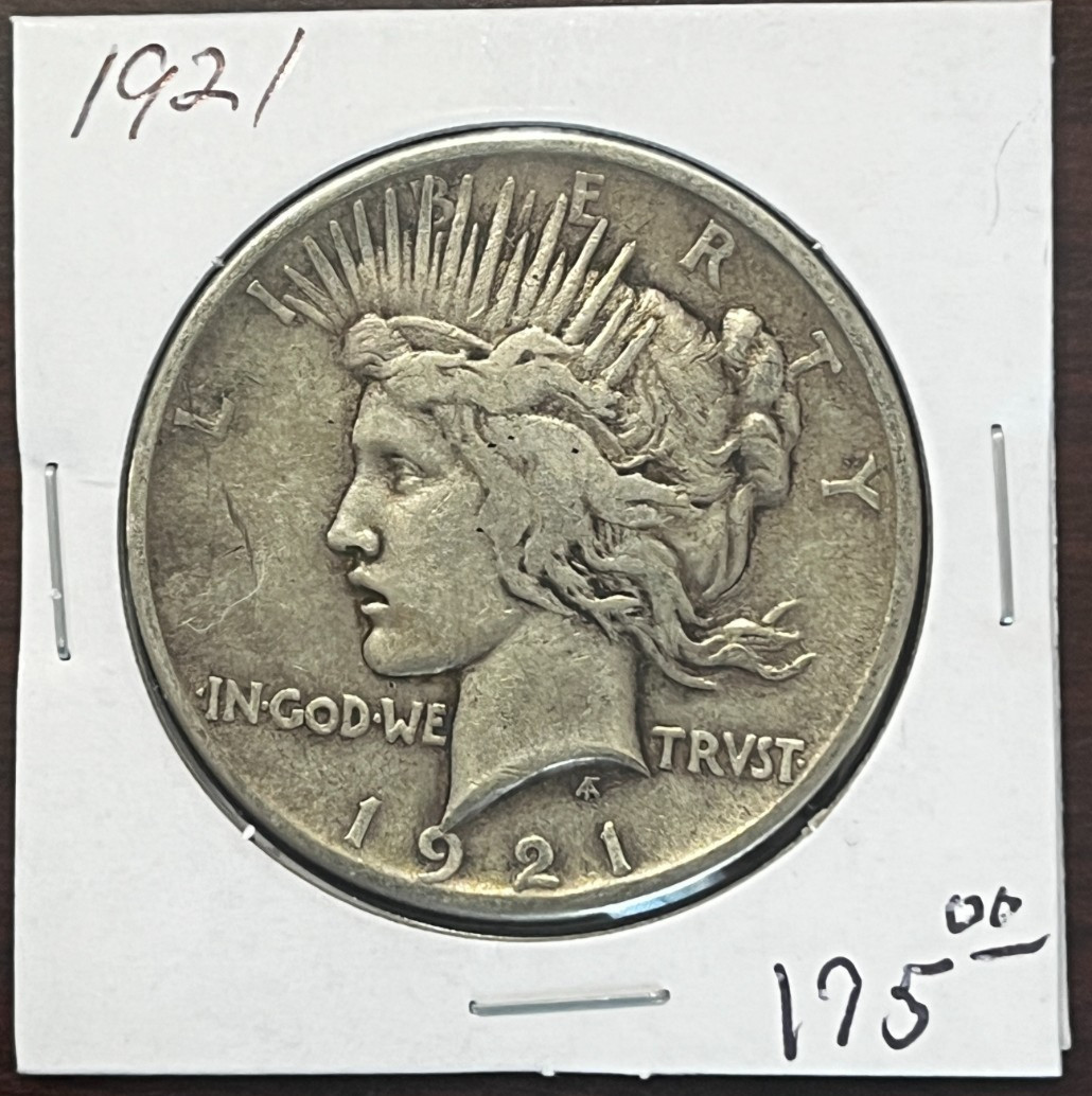 1921 Peace Dollar - Original Coin - Key Date - Some Scratches