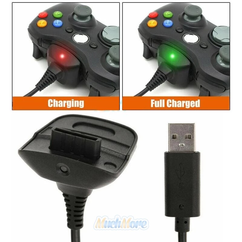 4x Rechargeable Battery Pack Charger Cable Dock For Xbox 360 Wireless Controller