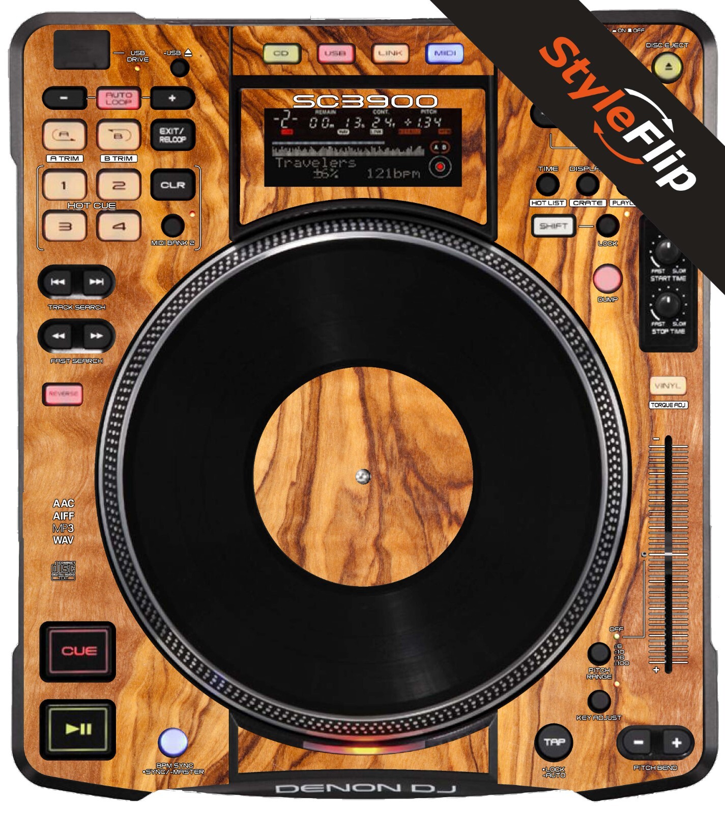 Denon SC3900 | Wood 6 | Protective Decal | StyleFlip Skins