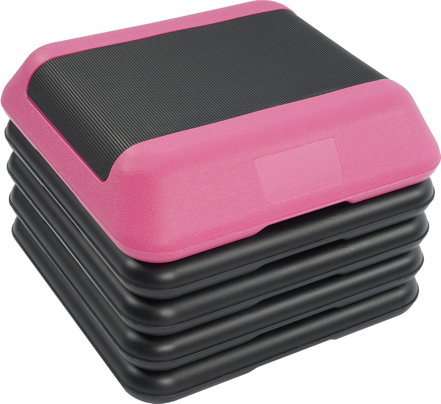 Step Aerobic Platform, Exercise Step with 5 Levels Adjustable Height, 4 Stackabl