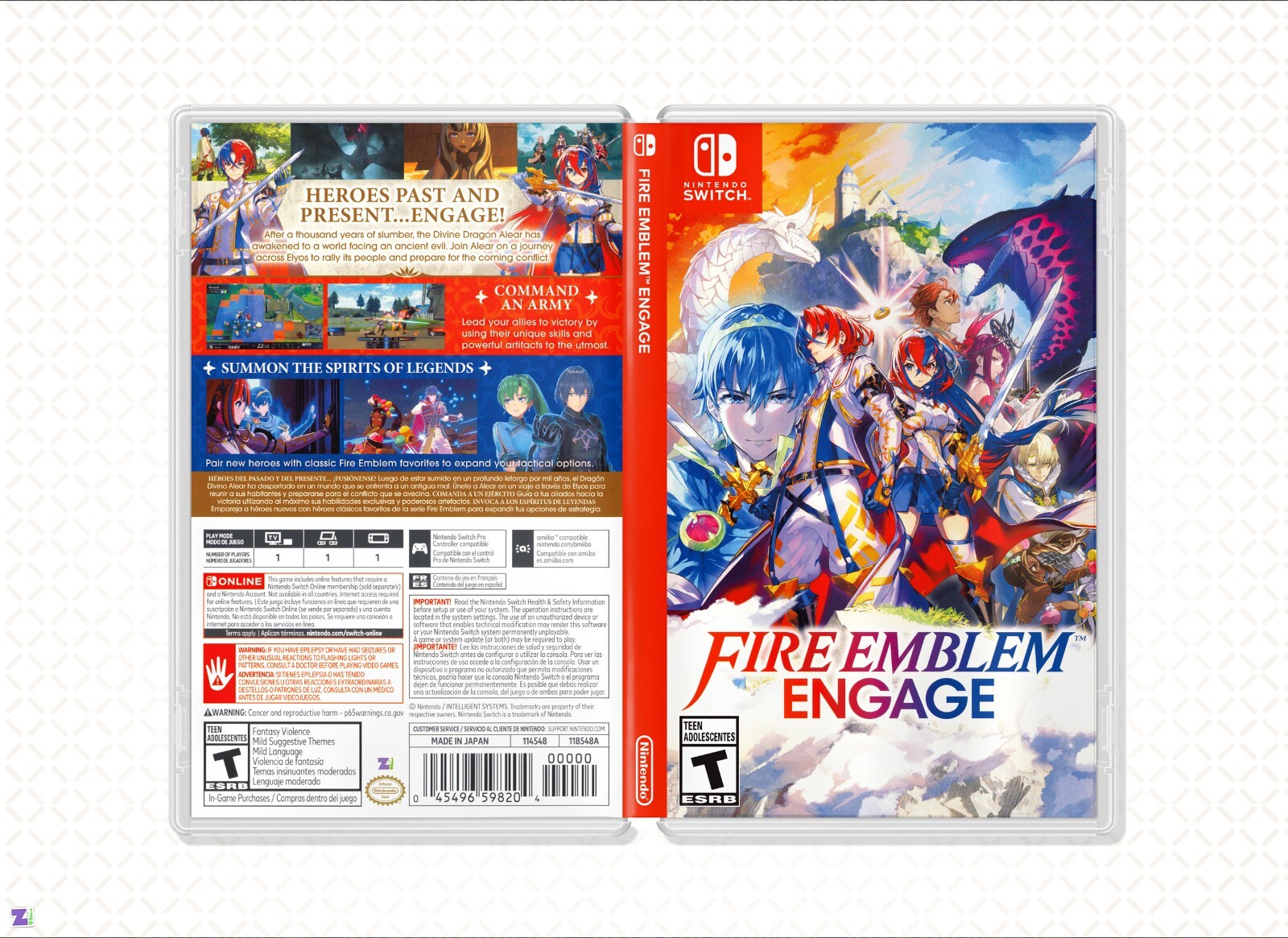 Fire Emblem ENGAGE COVER ART: Replacement Insert / Case for Nintendo Switch