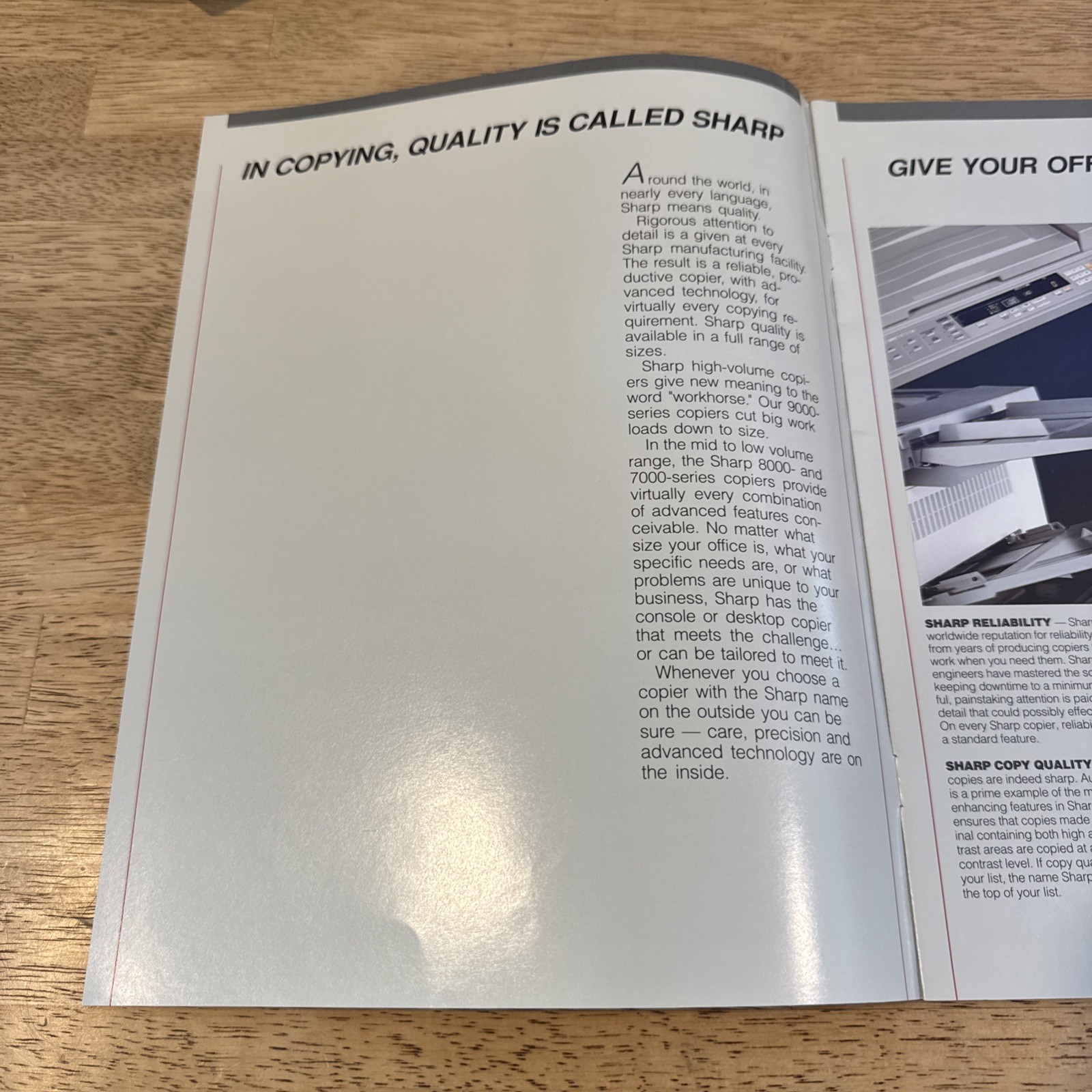 1988 Sharp Copiers Catalog And Specifications Vintage