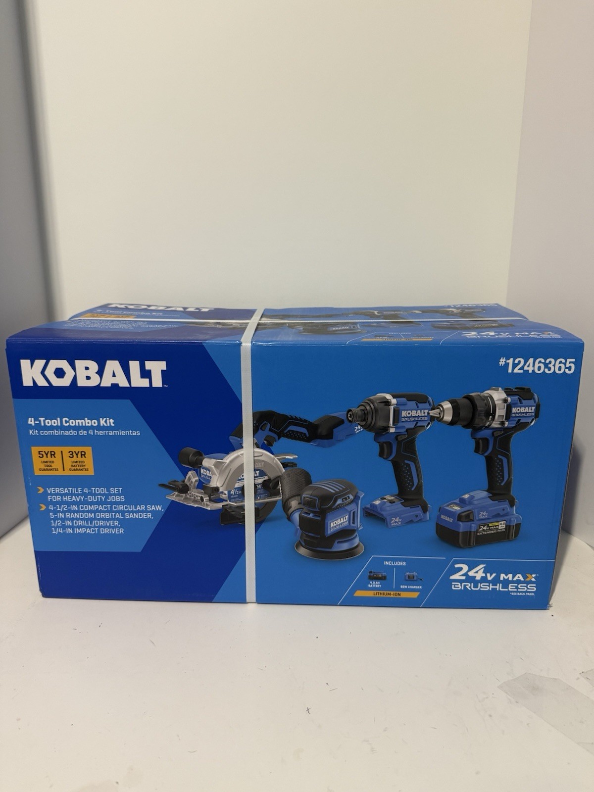 = Kobalt 4 Tool Combo Kit 4-1/2" Compact Circular Saw Sander Drill Driver Impact