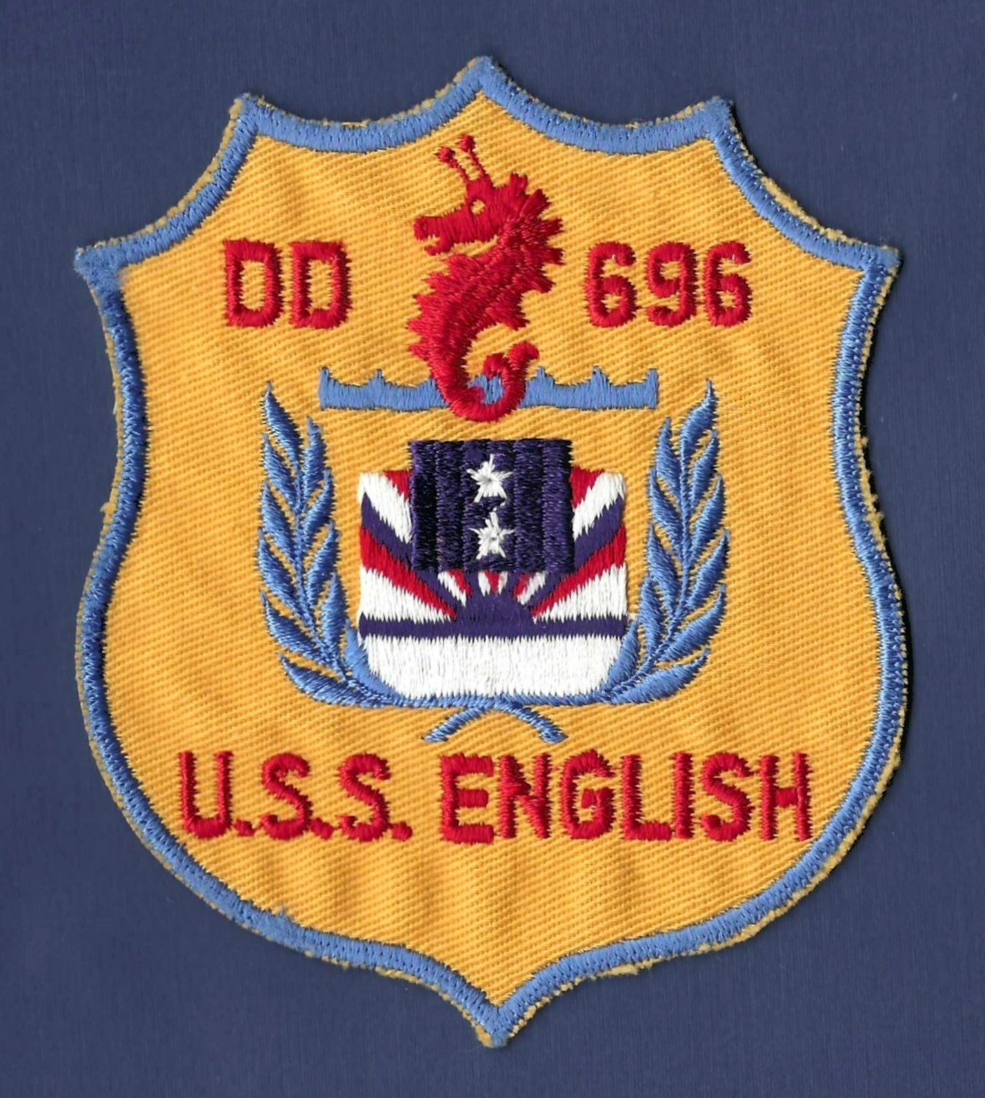 USS ENGLISH DD-696 Destroyer Ship's Crest Patch