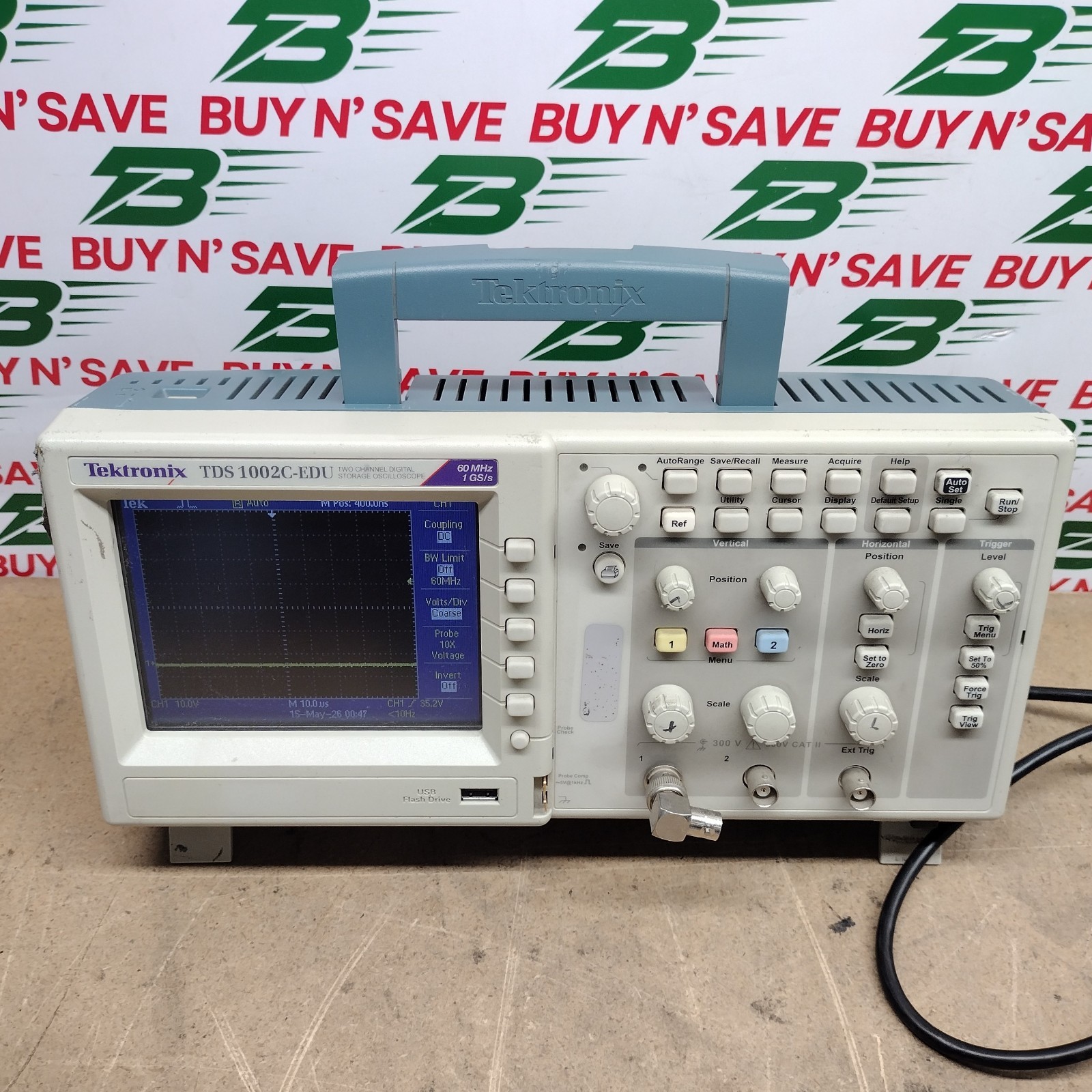 Tektronix TDS 1002C-EDU Two Channel Digital Storage Oscilloscope w/PwrCrd - USED