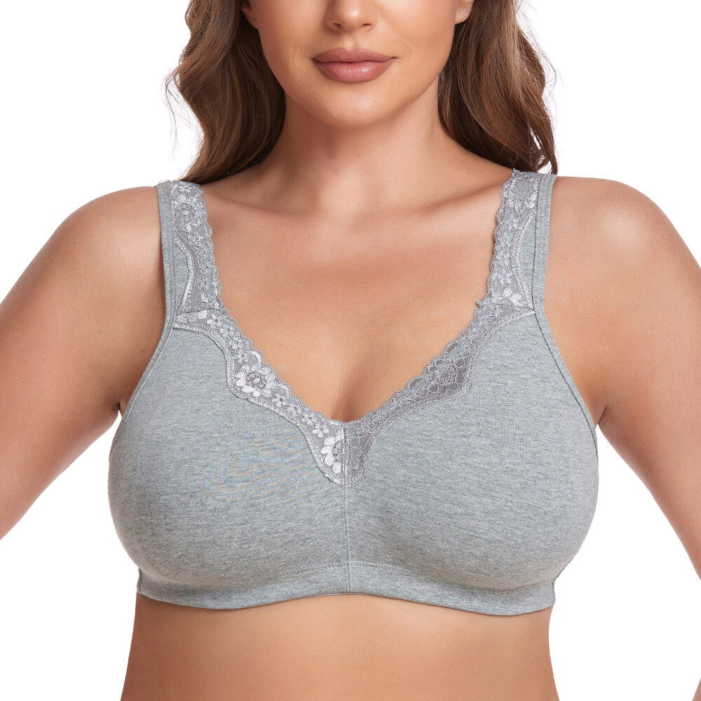 Womens Plus Size Wireless Bra Support Comfort Full Coverage Unlined No Underwire