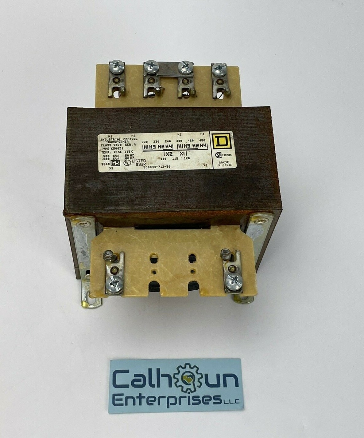 SQUARE D Type K500D1 Ser. A Class 9070 Industrial Control Transformer .500KVA