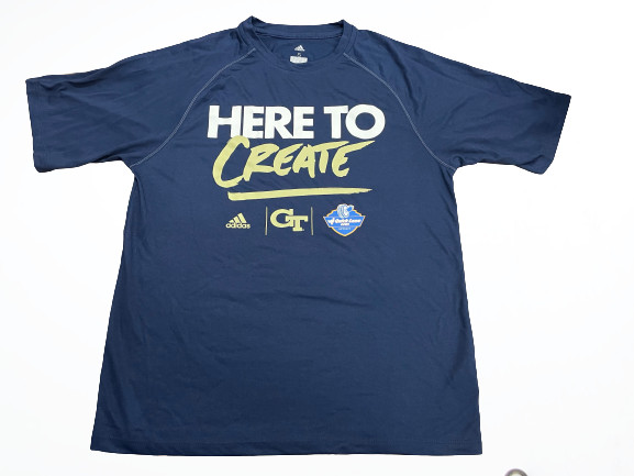 Adidas NCAA Georgia Tech Climalite T-Shirt Navy/White