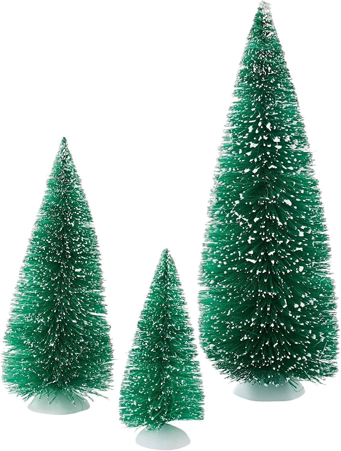 Department 56 Snowbabies Set of 3 Green Sisal Trees: 5”, 7”, and 10”