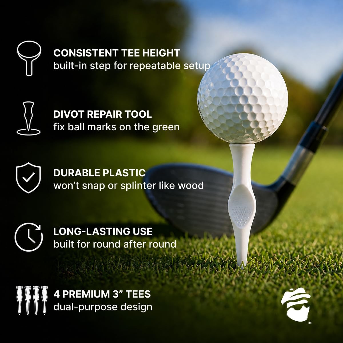 Step up Golf Tee & Divot Repair Tool – 3'' Caddy Splash