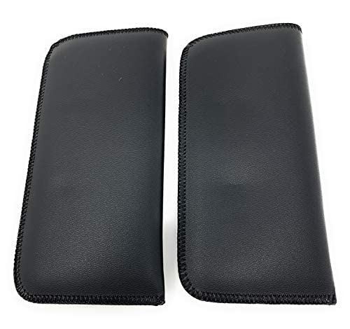 2 PACK Full Clip Soft Lined Protector Vertical Eyeglass Case Synth.Leather Black