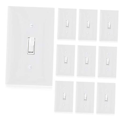 AC Toggle On/Off Duplex Combination Switch, 15 Amp, White, 10 Pack | 1800