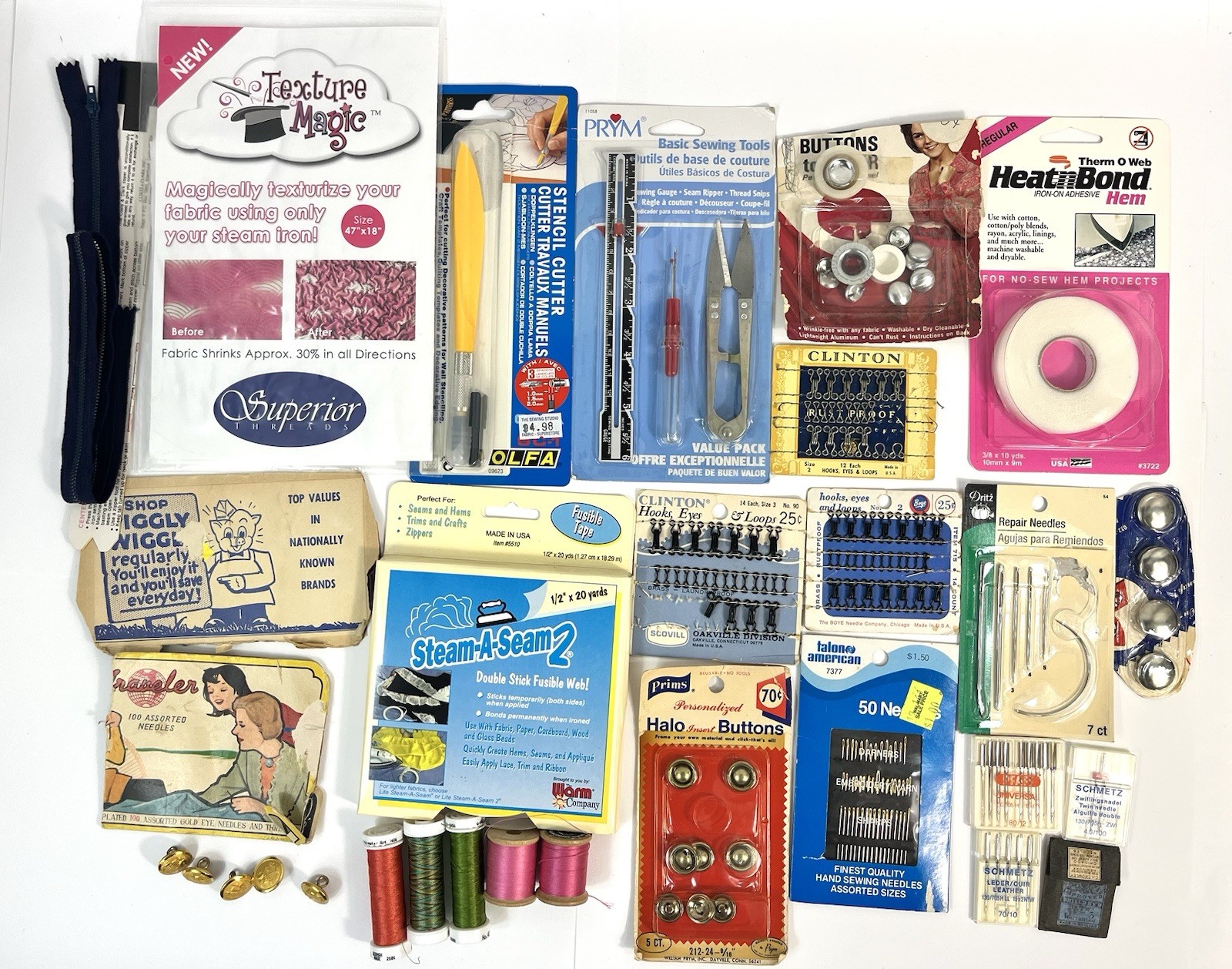Mixed Lot of Sewing Notions Accessories Supplies Needles, Buttons. & More