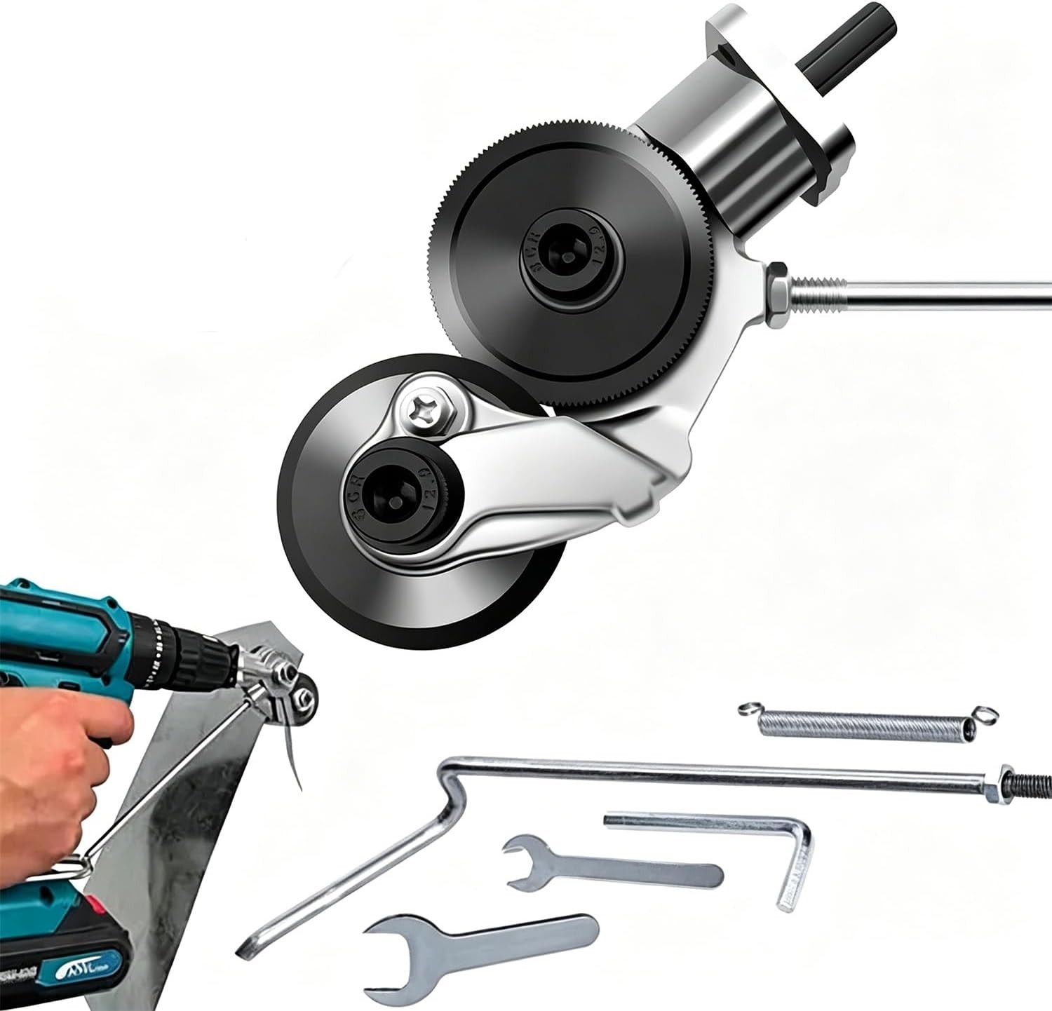Metal Nibbler Drill Attachment, Double-Cut Sheet Metal Cutter for Electric Drill