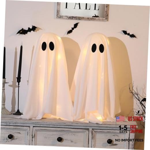 Halloween Decorations -2 Packs Spooky Ghosts with Lights-Scary Ghost for Small