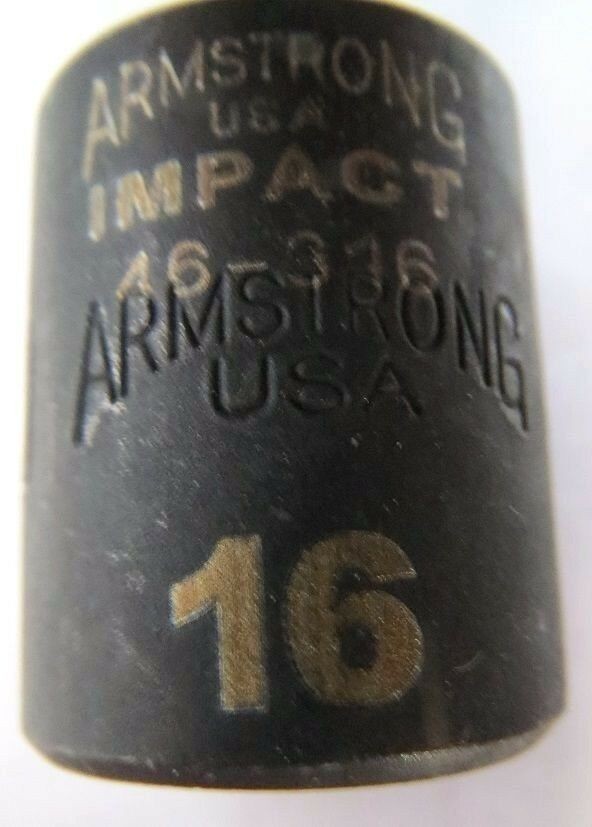 Armstrong 46-316 16mm 3/8" drive 12pt. Impact Socket USA