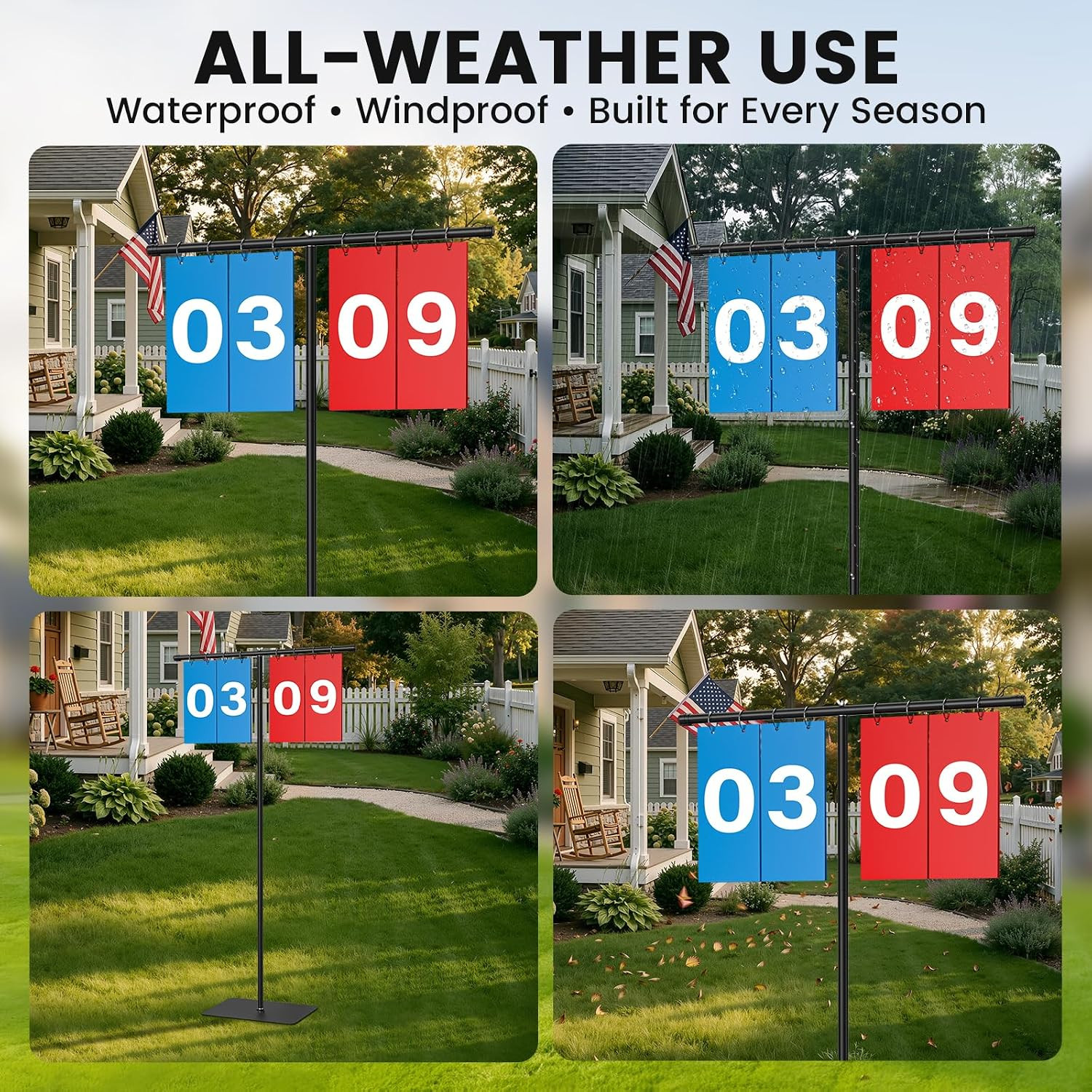 Filp Scoreboard with Adjustable Iron Stand, 60" Extra Large Score Keeper